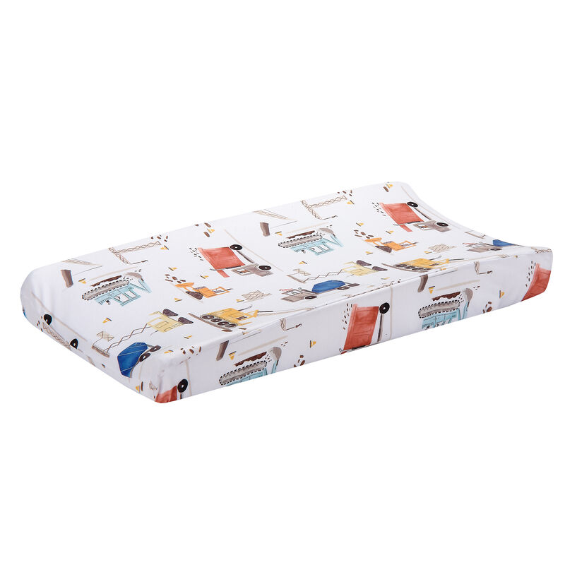Bedtime Originals Construction Zone Changing Pad Cover - White/Trucks
