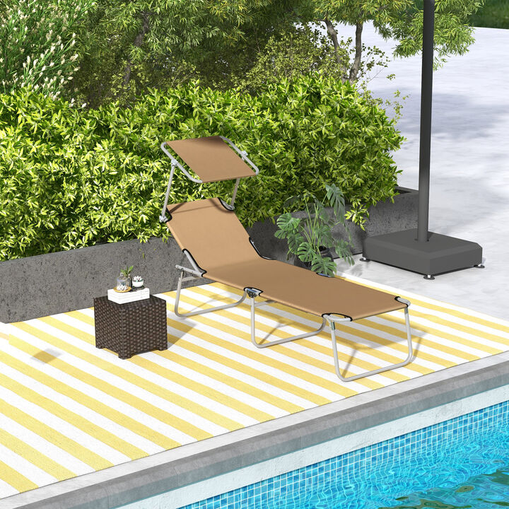 Hivvago Outdoor Chaise Lounge Chair with Canopy