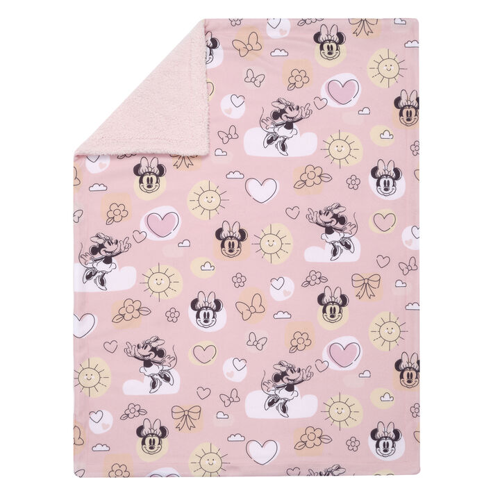 Lambs & Ivy Disney Baby Sweetheart Minnie Mouse Pink Soft Fleece Baby Blanket