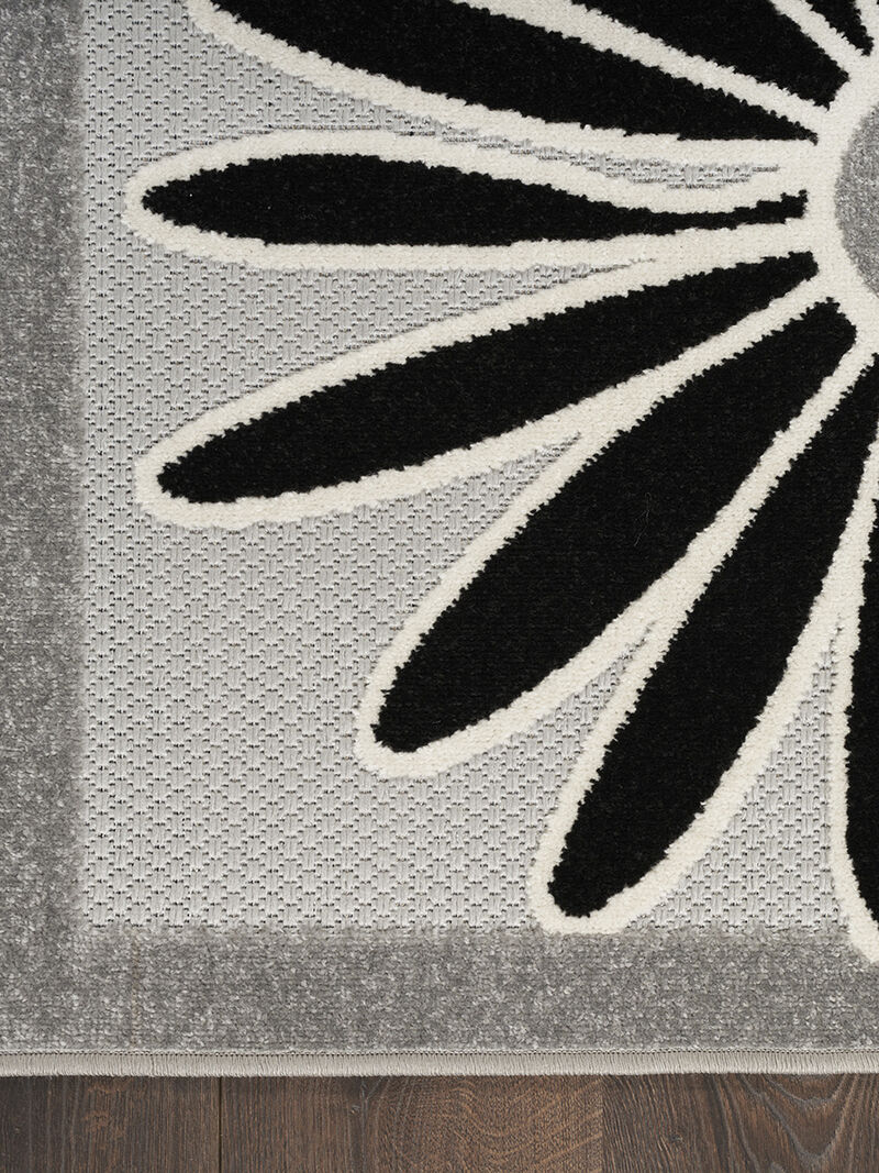 Aloha ALH33 Black/White 2'3" x 12' Rug