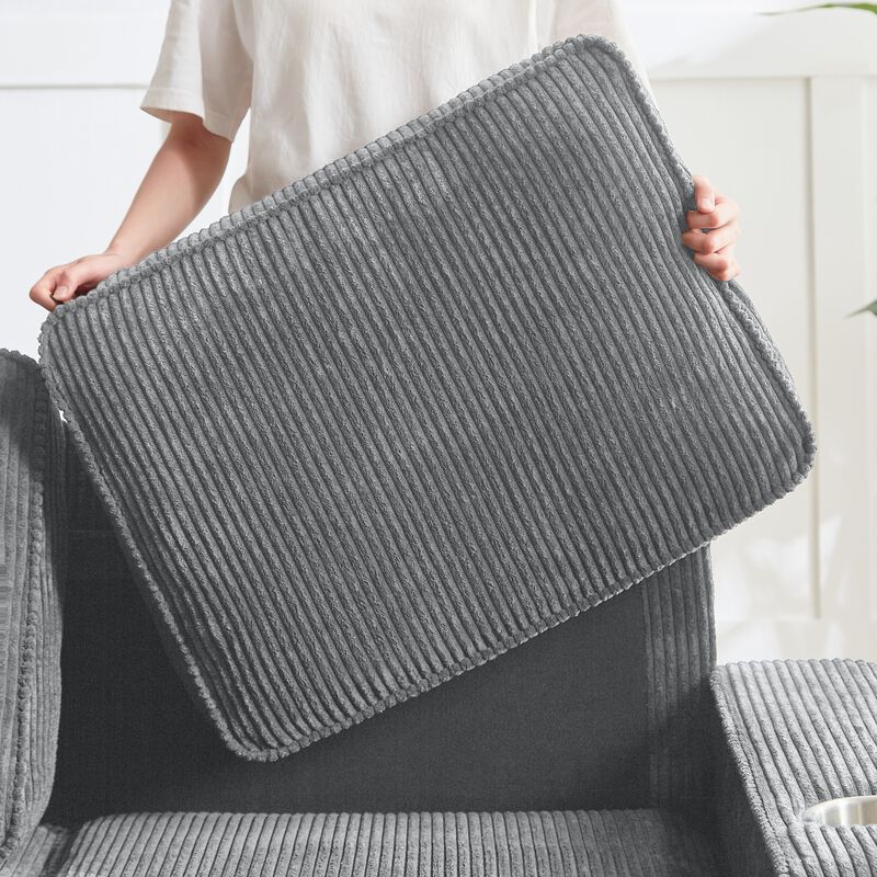 Corm 83.86" Corduroy 3 Seat Modern Sofa image number 5