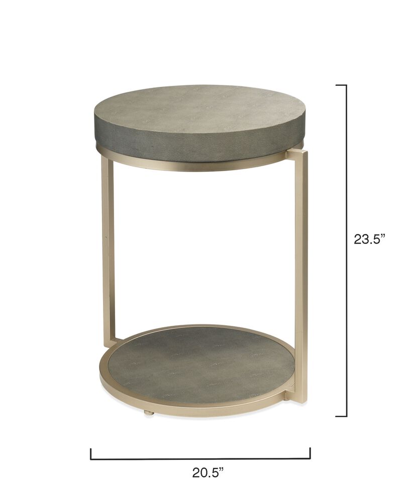 Chester Grey Faux Shagreen Round Side Table