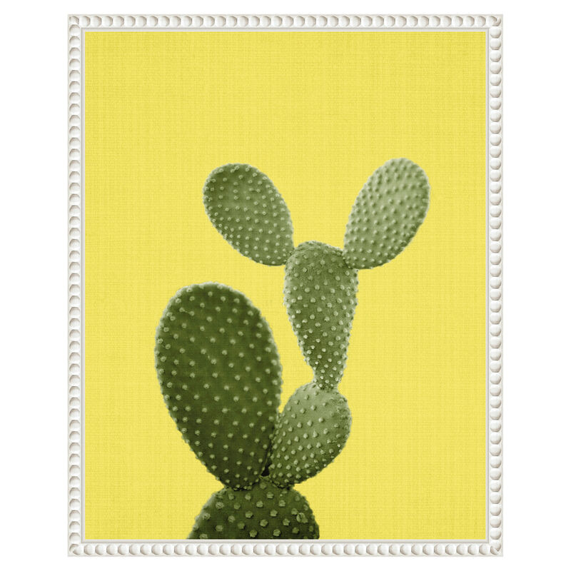 Yellow Cactus by Lola Peacock Framed Canvas Wall Art