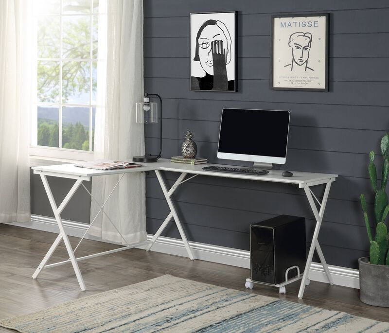 ACME Demas Computer Desk,  White Finish