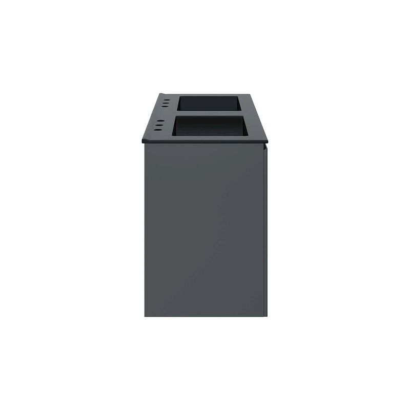 Modway Bryn 48" Modern Wood/Ceramic Double Sink Bathroom Vanity in Gray/Black image number 2