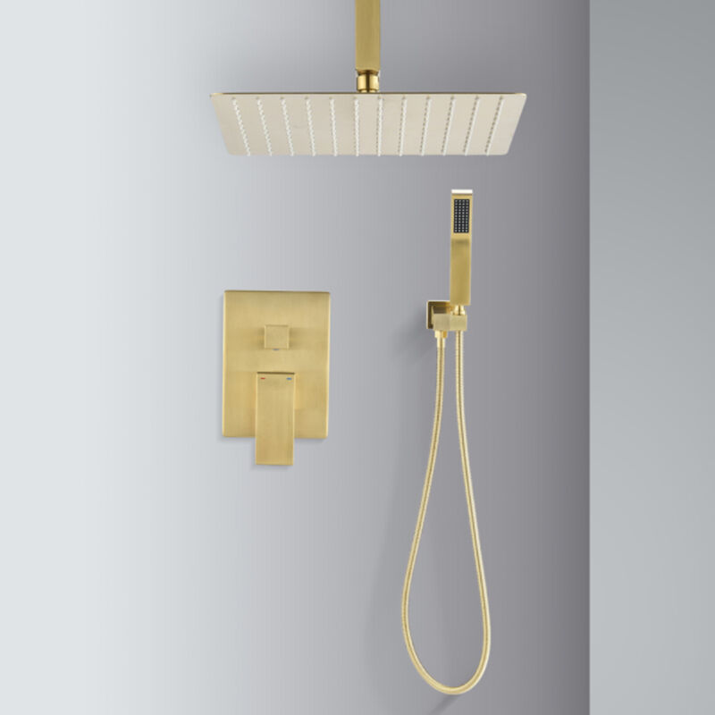 Ceiling Mounted Shower System Combo Set with Handheld and Shower head