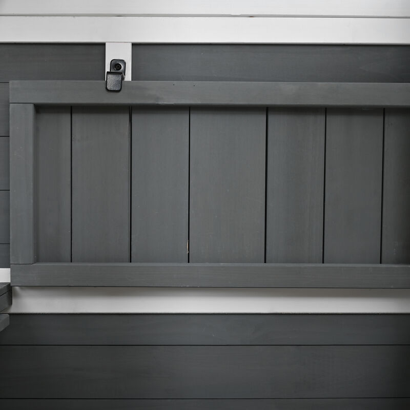 Garden Storage Shed & Mini Greenhouse with Waterproof Roof, Lockable Door & Shelves