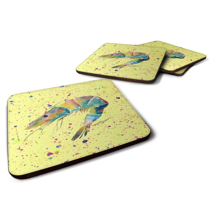 Caroline's Treasures 8450FC Shrimp Foam Coasters (Set of 4), 3.5 H x 3.5 W, Multicolor