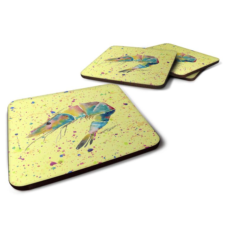 Caroline's Treasures 8450FC Shrimp Foam Coasters (Set of 4), 3.5 H x 3.5 W, Multicolor