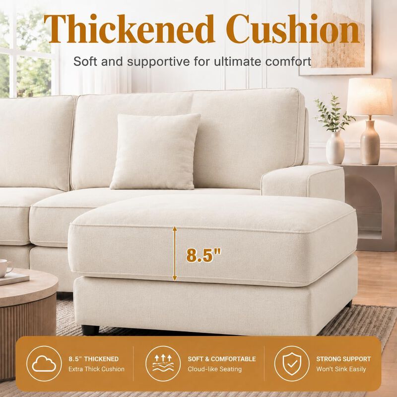 114.2" Modular L-Shaped Sectional Sofa image number 3