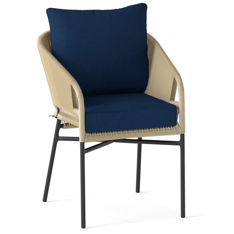 Deep Seat Chair Cushion Pads Set with Rope Belts for Indoor and Outdoor Comfort