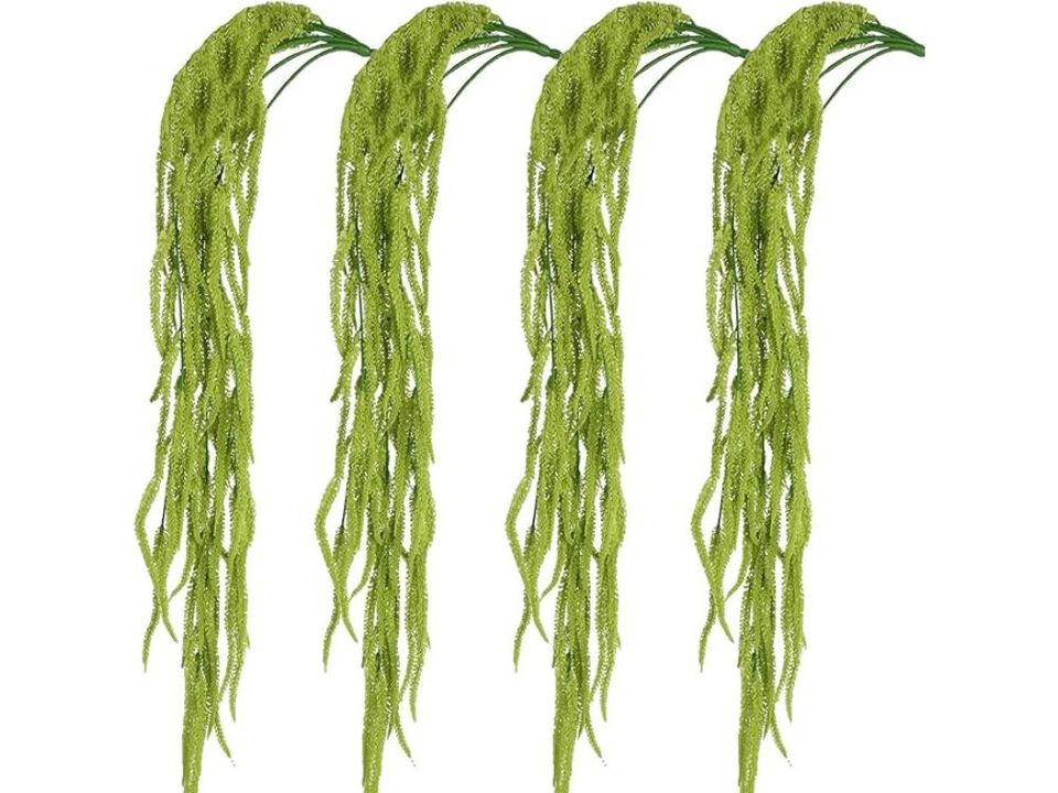 4 Piece Green Artificial Hanging Flowers Vase Filler Amaranthus