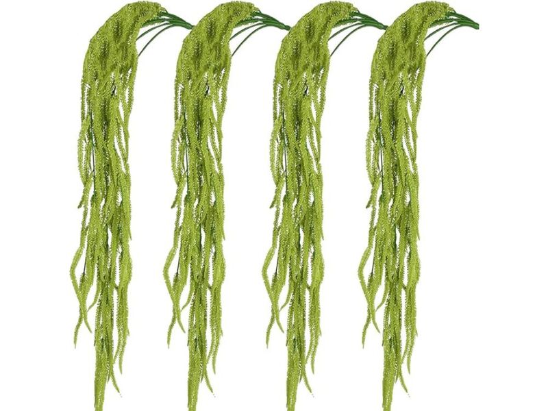 4 Piece Green Artificial Hanging Flowers Vase Filler Amaranthus image number 0