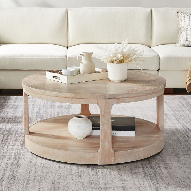 Votnix 2‑Tier Round Coffee Table image number 2