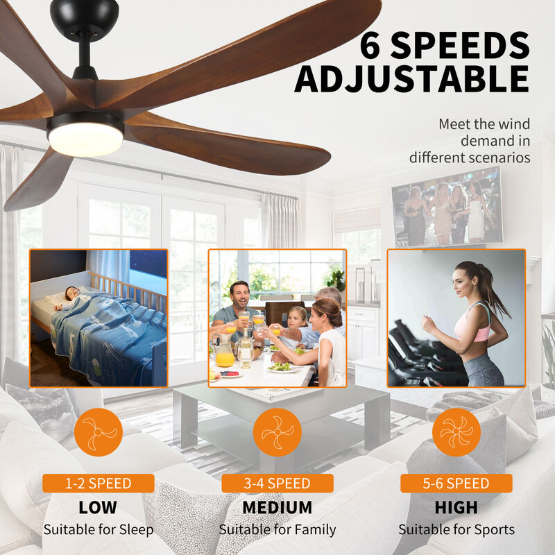 ELEMENT ACE Contemporary 52-Inch Ceiling Fan with LED Light Kit and Remote Control for Year-Round Comfort image number 7