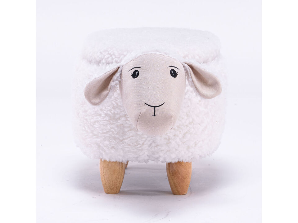 White Sheep Storage Ottoman