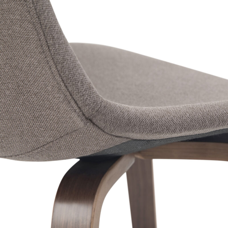 Randolph Mid-Century Modern 28 inch Bentwood Counter/ Bar Height Stool (Set of 2) in Mocha Woven Fabric