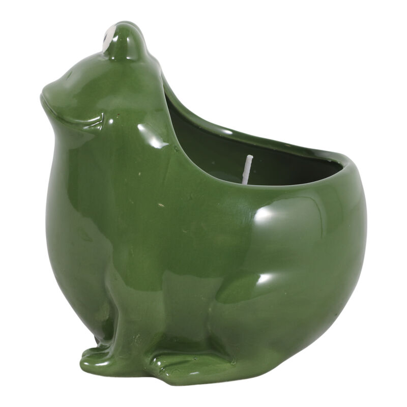 6" Dark Green Frog Candle image number 4