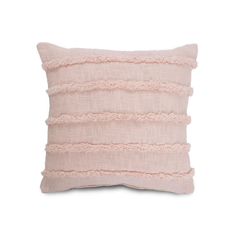 20" Blush Pink Solid Over Tufted Square Throw Pillow image number 1