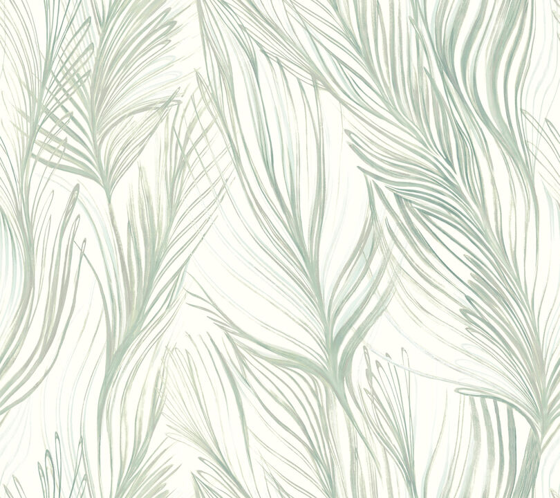 Peaceful Plume Light Blue Wallpaper