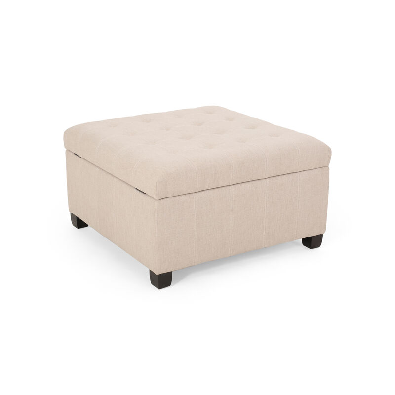 Streamdale Chic Waffle-Stitch Storage Ottoman Unclutter in Style image number 4