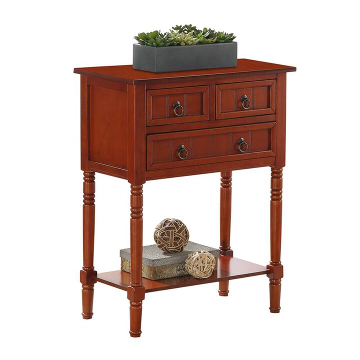 Convenience Concepts Kendra 3 Drawer Hall Table with Shelf