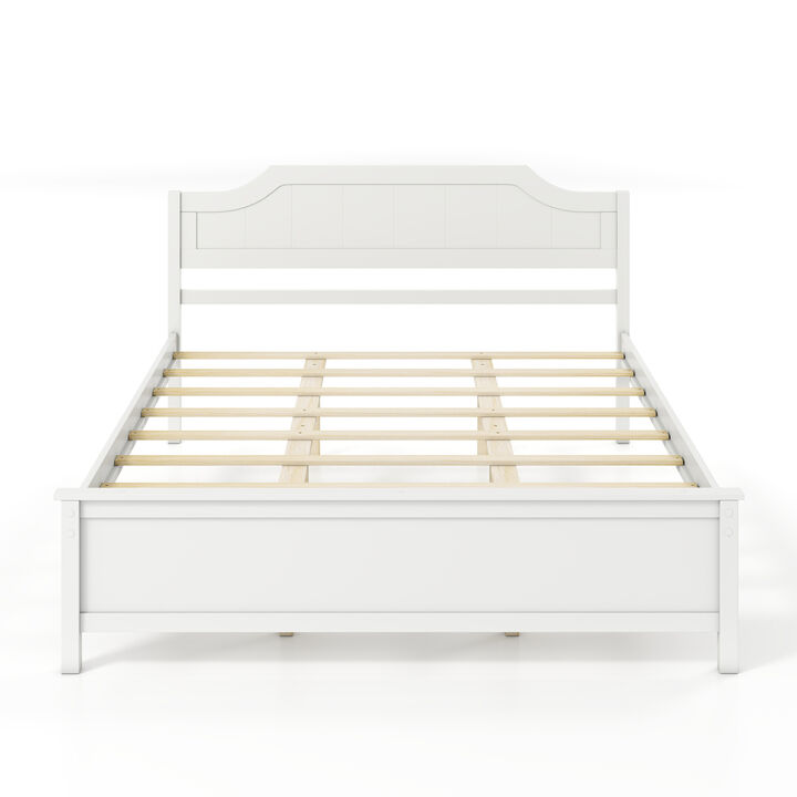 Wooden Platform Bed Frame with Headboard for Modern Bedroom