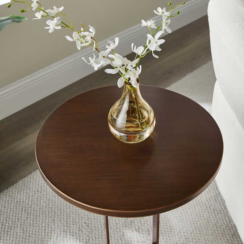 Tallulah Antique Bronze Round Accent Table