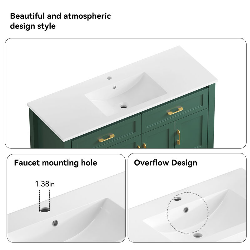 Nafvas 48" Bathroom Vanity with Resin sink image number 4