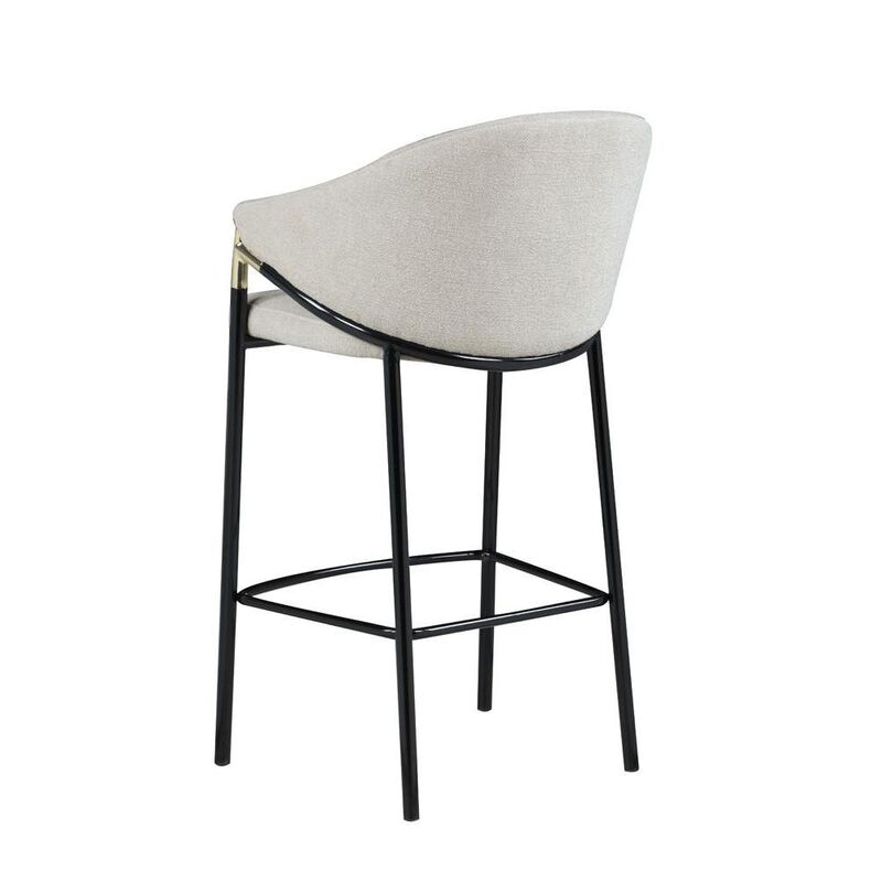Coaster Co. of America Chadwick Sloped Arm Bar Stools Beige and Glossy Black (Set of 2)