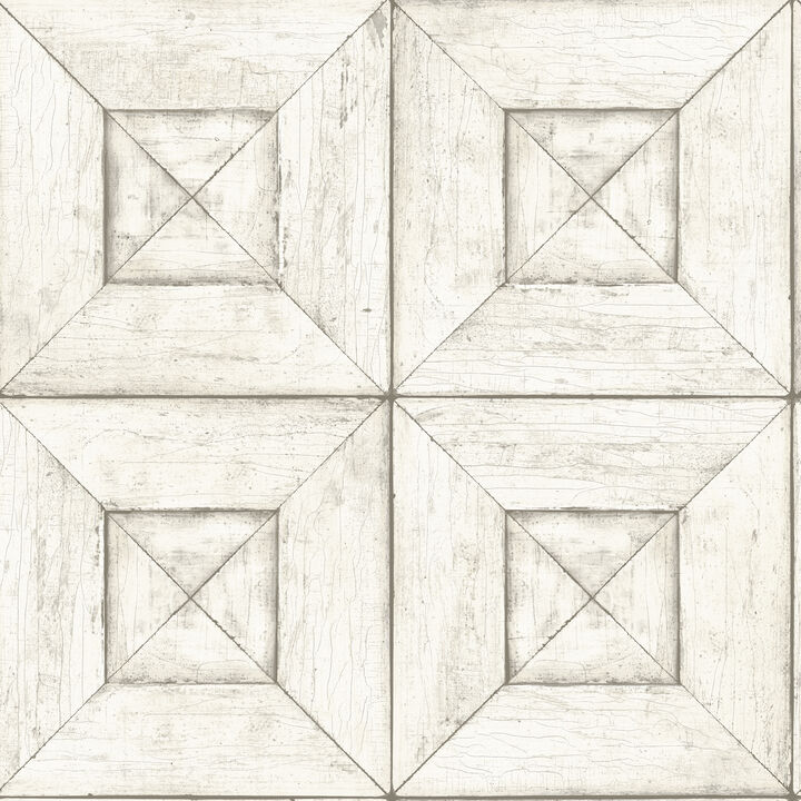 Avery Off White Wood Wallpaper