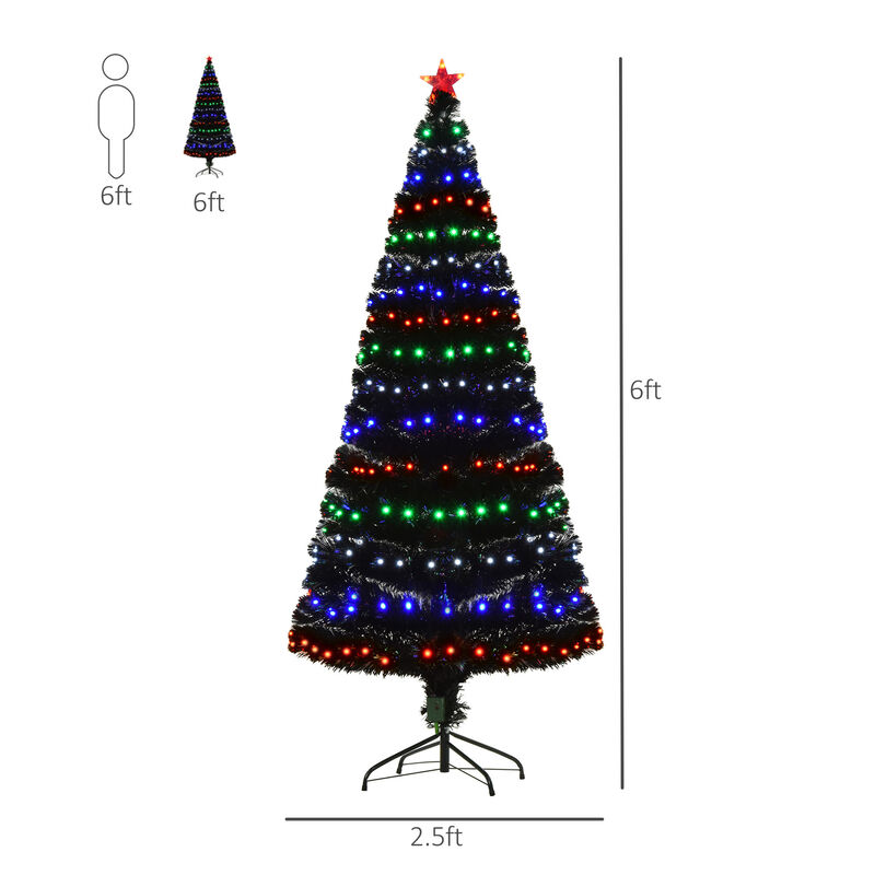 6FT Tall Fake Tree Multi-Color LED Light Holiday Home Christmas Decor