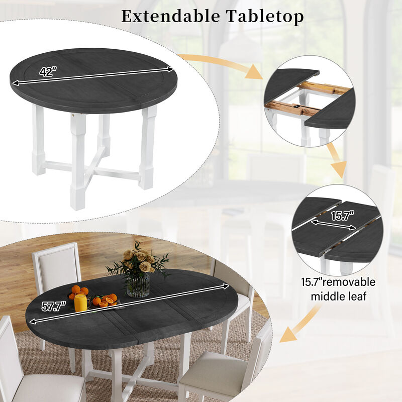 Merax  7-Piece Retro Dining Table Set for 6