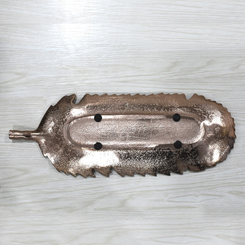 Handmade Decorative Gold Color Coated 17.99 x 6.29 x 1.18 Inches Aluminium Tray 035AB BBH Home's