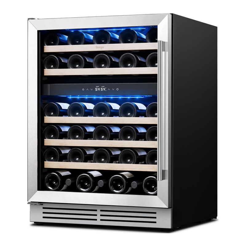 24 Inch Built-in Wine Fridge, Dual-Zone Refrigerator, Holds 52 Bottles, 40-65&deg;F, Glass Door, Perfect for Home, Bar or Office image number 2