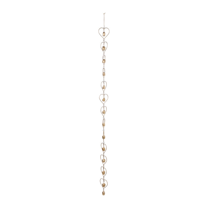 72x4" Hearts & Chimes Rain Chain, Gold image number 2