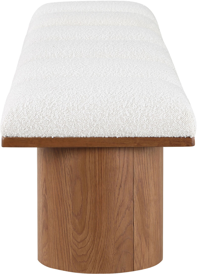 Meridian Furniture Pavilion Cream Boucle Fabric Bench