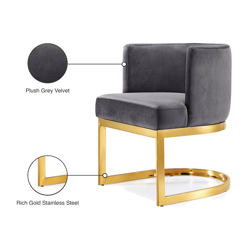 Meridian Furniture Gianna Grey Velvet Dining Chair