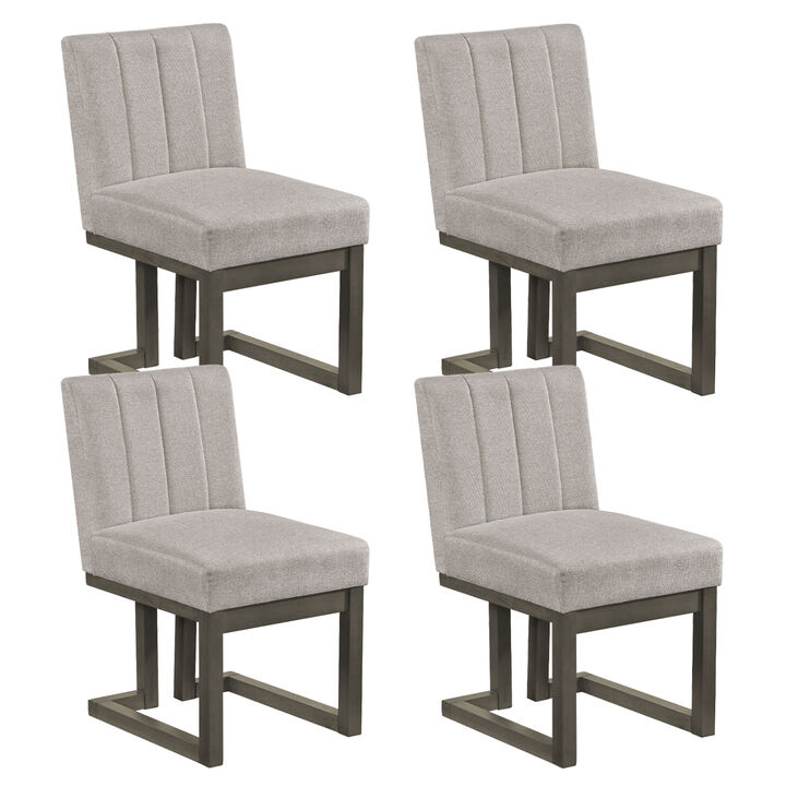 Set of 4 Farmhouse Upholstered Dining Chairs with Thick Cushioned Seats