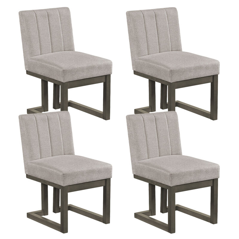 Set of 4 Farmhouse Upholstered Dining Chairs with Thick Cushioned Seats image number 0