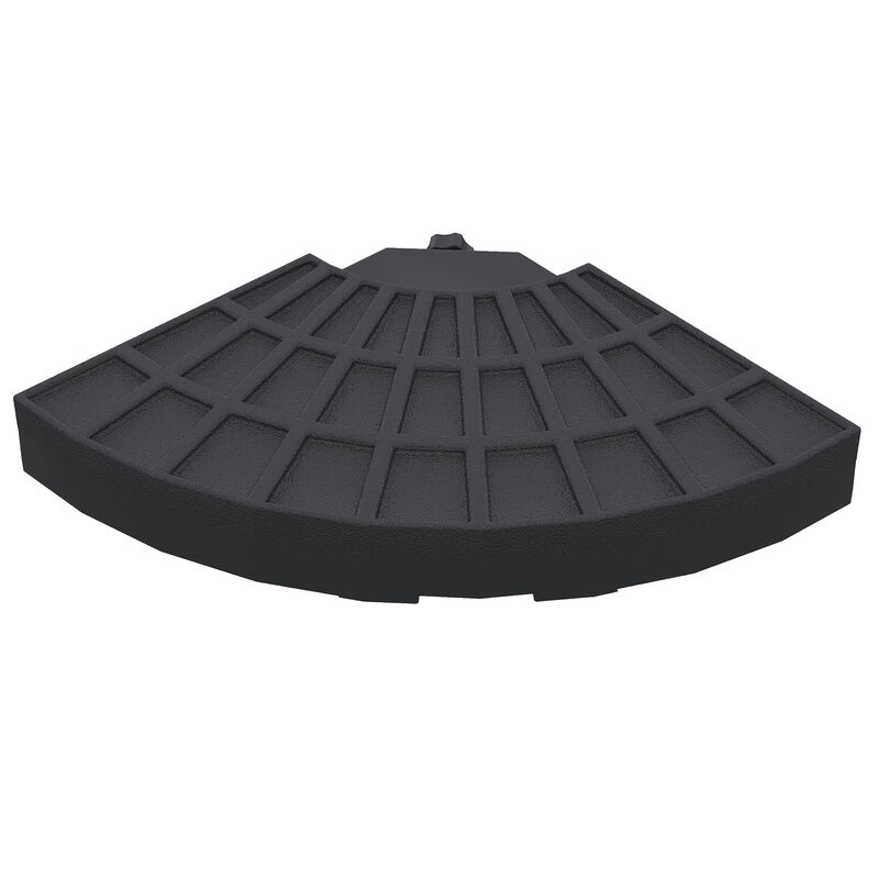 Outsunny 4 Pieces Round Patio Umbrella Base, Cantilever Offset Outdoor Umbrella Weights, 52 Liters Capacity Water or 112 lbs Capacity Sand Plates Set, Black