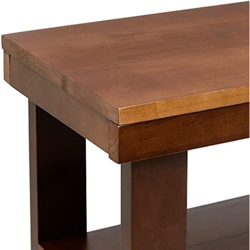 Entryway Wood Shoe Storage Bench 4 Inch Sturdy Solid Pine Organizer image number 3