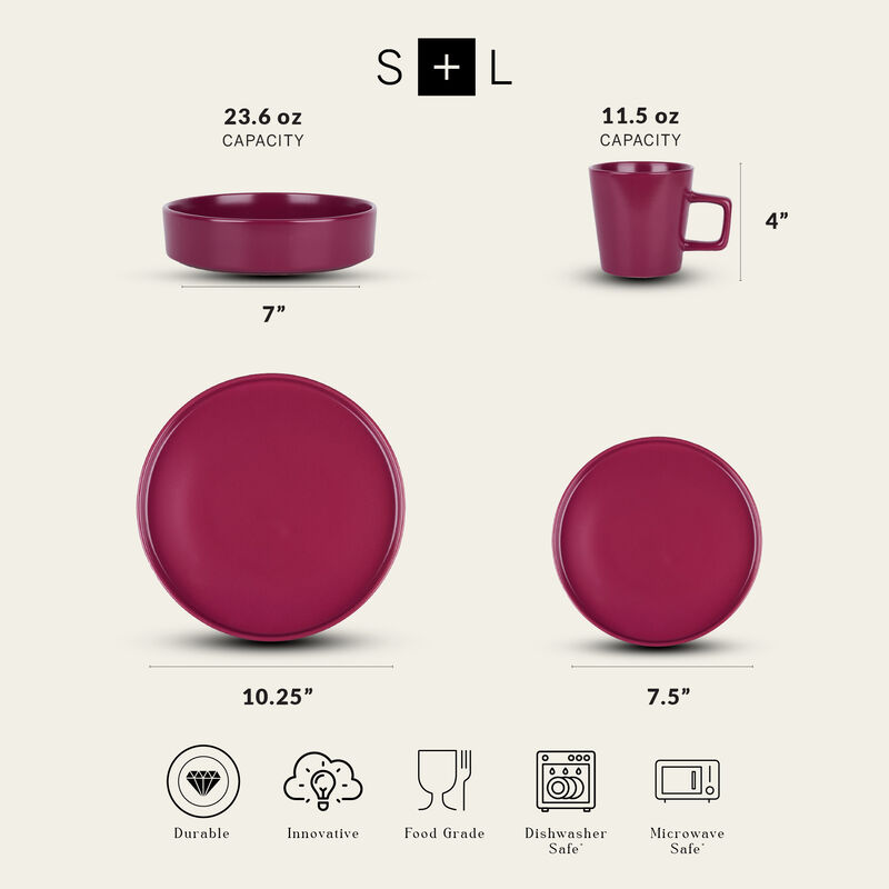 Stone Lain Cleo Stoneware 16 Piece Dinnerware Set