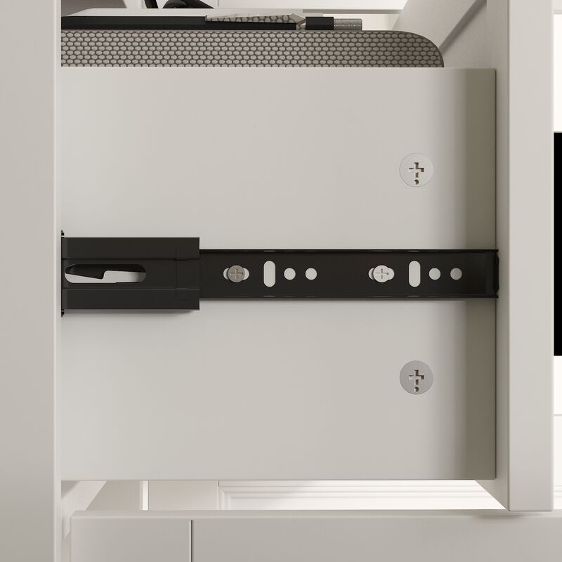 FUFU&GAGA Bookcase with Glass Doors, Drawers, and Storage Cabinets (47.2" W x 15.7" D x 78.7" H) White