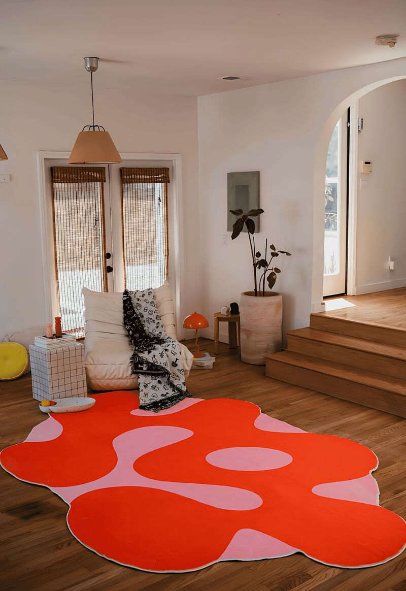 Lany Space Area Rug, Washable Rugs Non-Slip, Irregular Moss Design Rug for Living Room image number 1