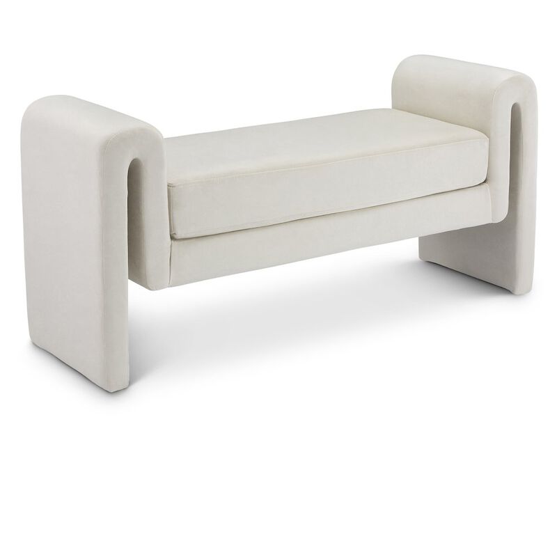 Meridian Furniture Sloan Cream Velvet Bench