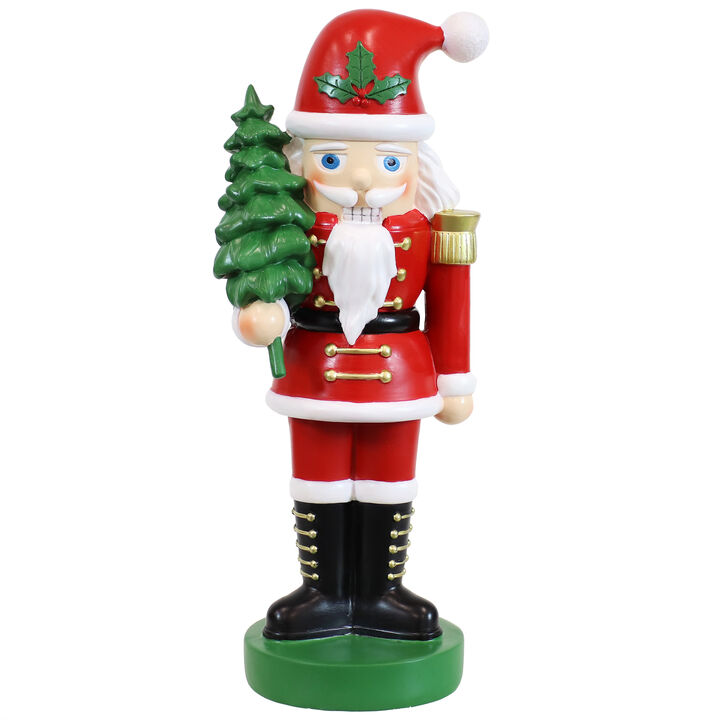 Sunnydaze Santa Claus with Tree Indoor Nutcracker Statue - 16.75 in