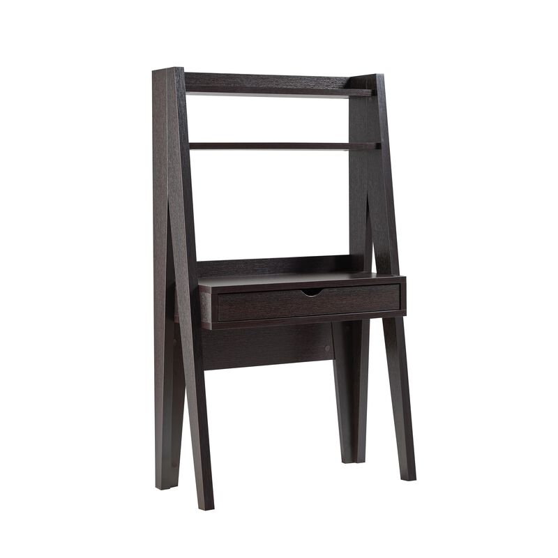 Red Cocoa Home Office Desk with 2 Top Shelves & 1 Drawer