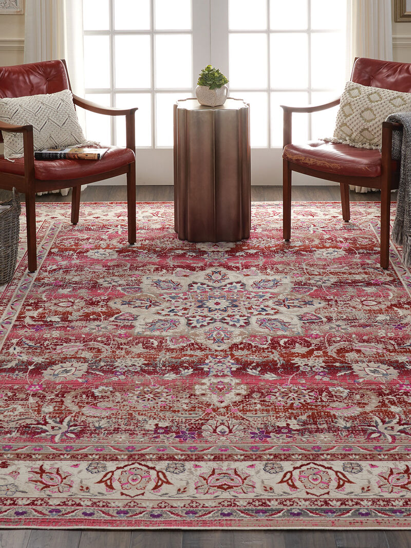 Vintage Kashan VKA01 Red 4' x Round Rug