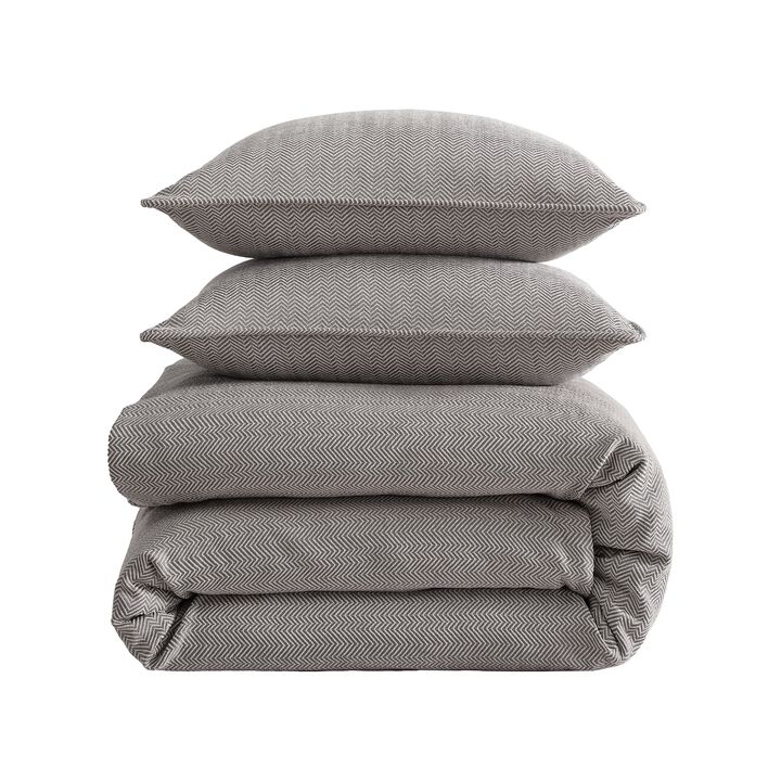Chenille Herringbone Queen Taupe Comforter Set